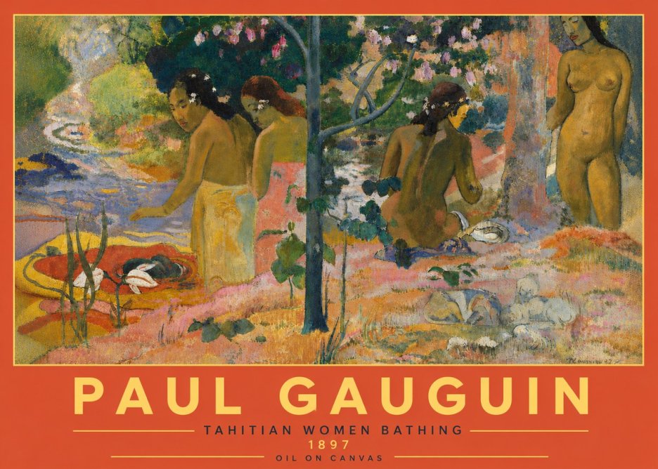Paul Gauguin Tahitian Women Bathing No4 - Affiche