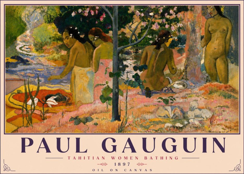Paul Gauguin Tahitian Women Bathing No5 - Affiche