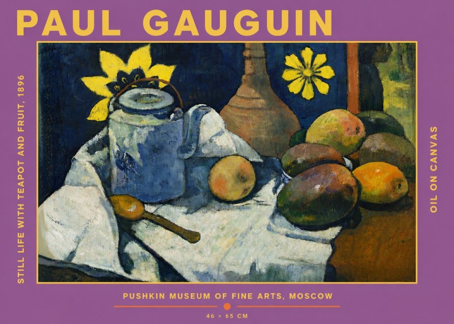 Paul Gauguin Still Life with Teapot and Fruit, 1896 No4 - Affiche