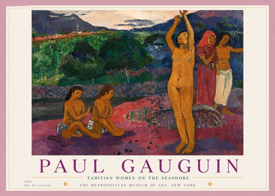 Paul Gauguin Tahitian Women on the Seashore No5 - Affiche