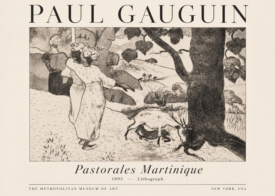 Paul Gauguin Pastorales Martinique No4 - Affiche