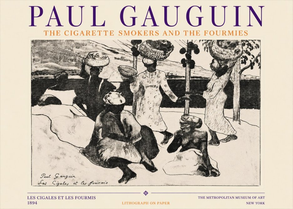 Paul Gauguin The Cigarette Smokers and the Fourmies No3 - Affiche