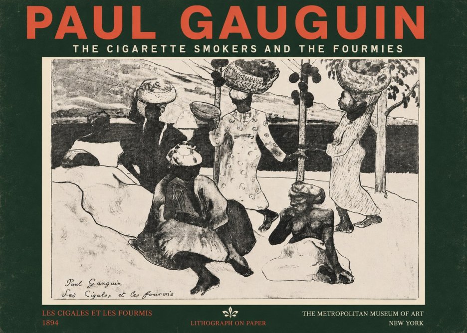 Paul Gauguin The Cigarette Smokers and the Fourmies No4 - Affiche