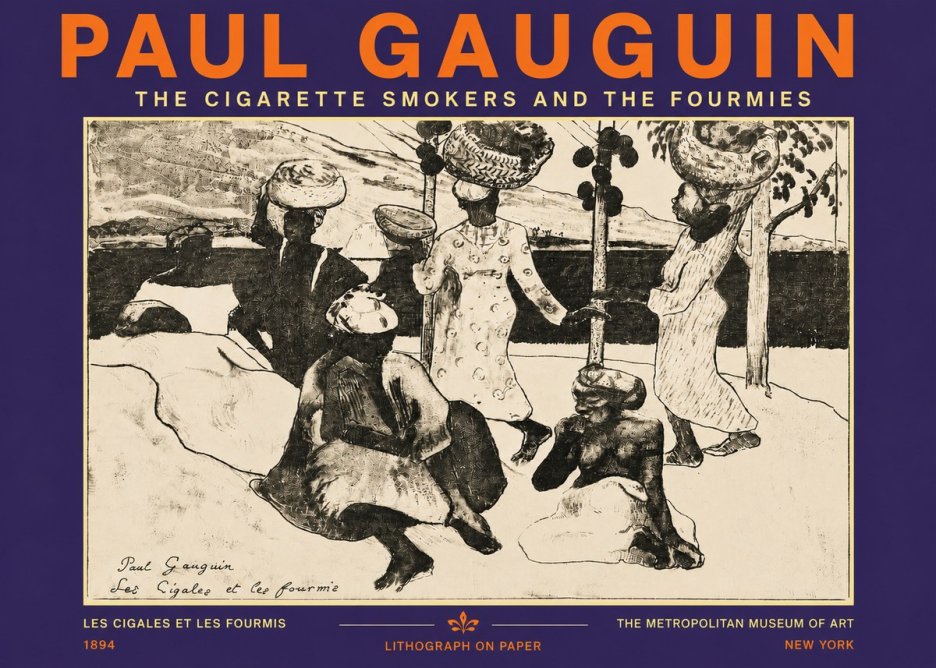Paul Gauguin The Cigarette Smokers and the Fourmies No5 - Affiche