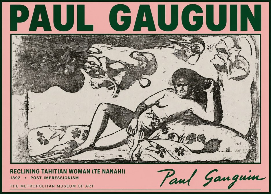 Paul Gauguin Reclining Tahitian Woman (Te Nanahi) No4 - Affiche