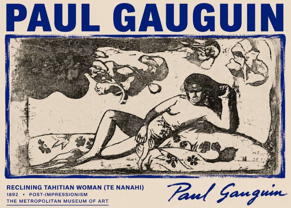 Paul Gauguin Reclining Tahitian Woman (Te Nanahi) No6 - Affiche