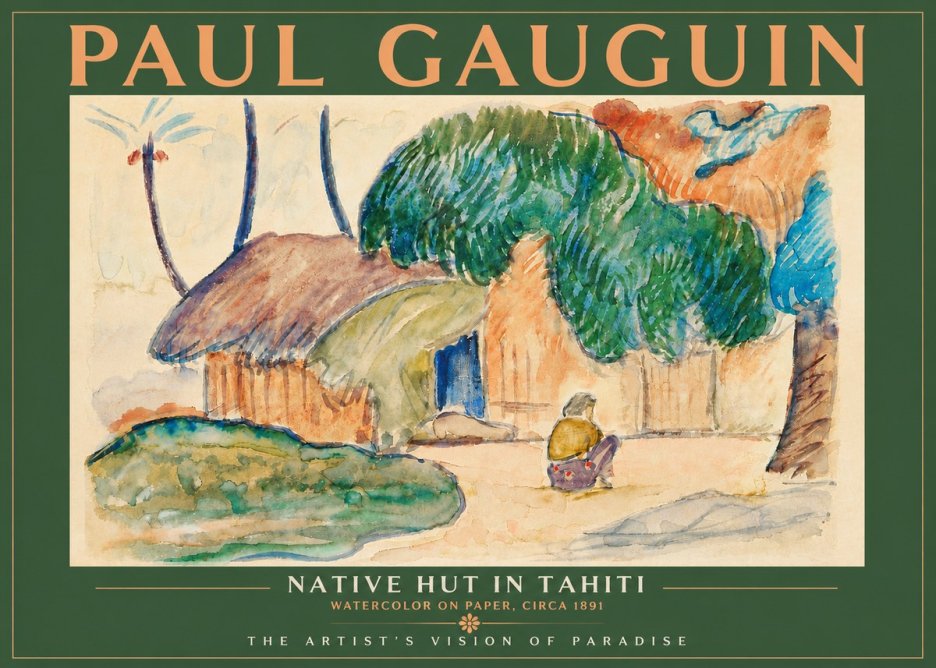 Paul Gauguin Native Hut in Tahiti No4 - Affiche