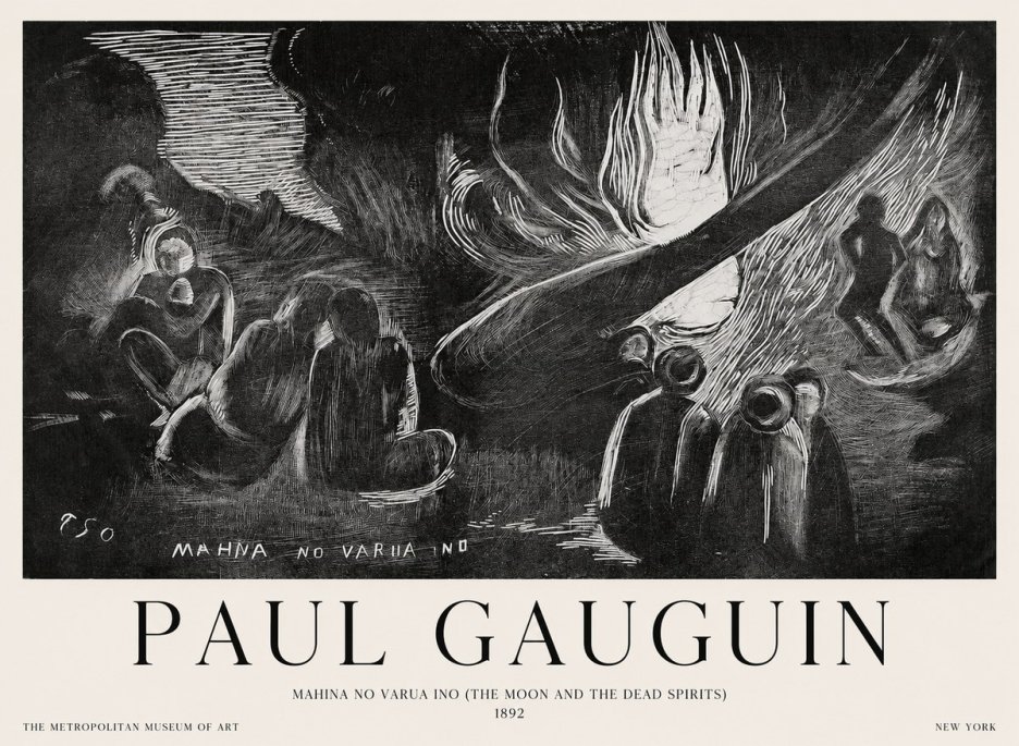 Paul Gauguin Mahina No Varua Ino (the Moon and the Dead Spirits) No1 - Affiche