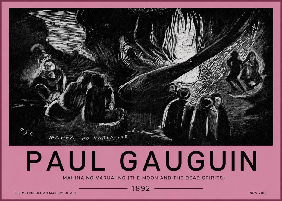 Paul Gauguin Mahina No Varua Ino (the Moon and the Dead Spirits) No4 - Affiche
