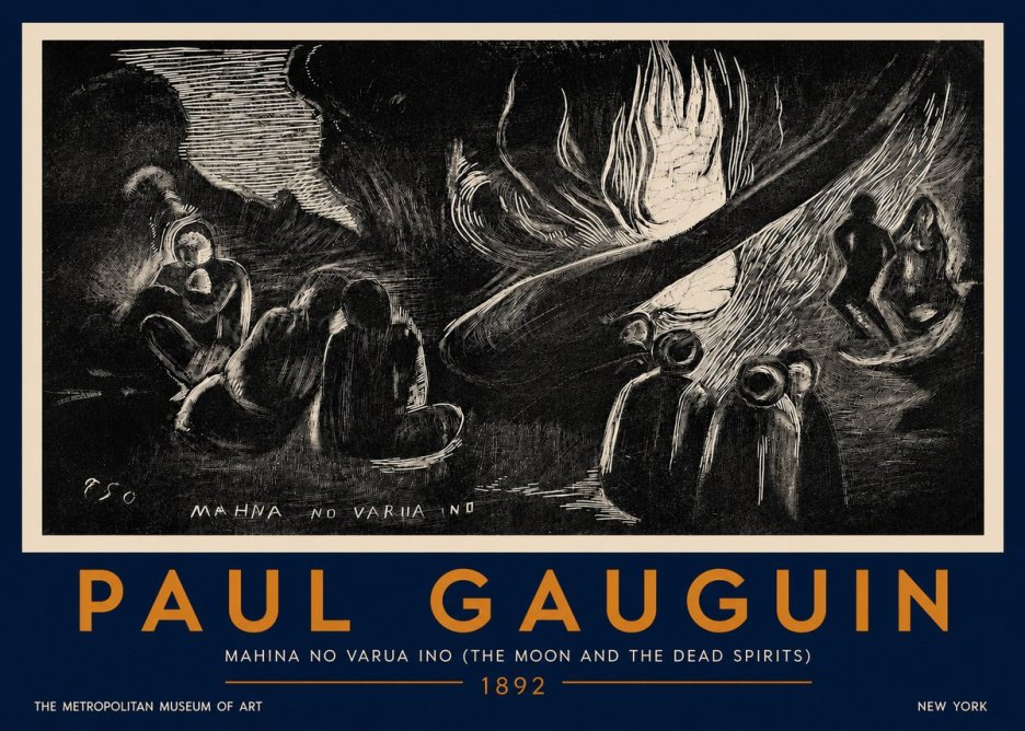 Paul Gauguin Mahina No Varua Ino (the Moon and the Dead Spirits) No5 - Affiche