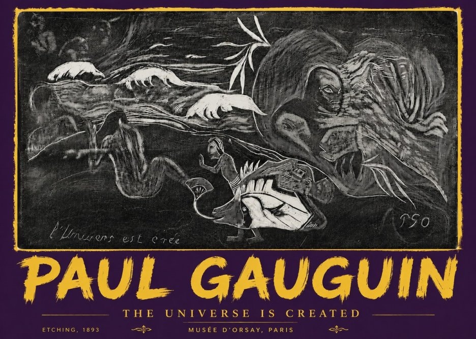 Paul Gauguin The Universe Is Created I No5 - Affiche