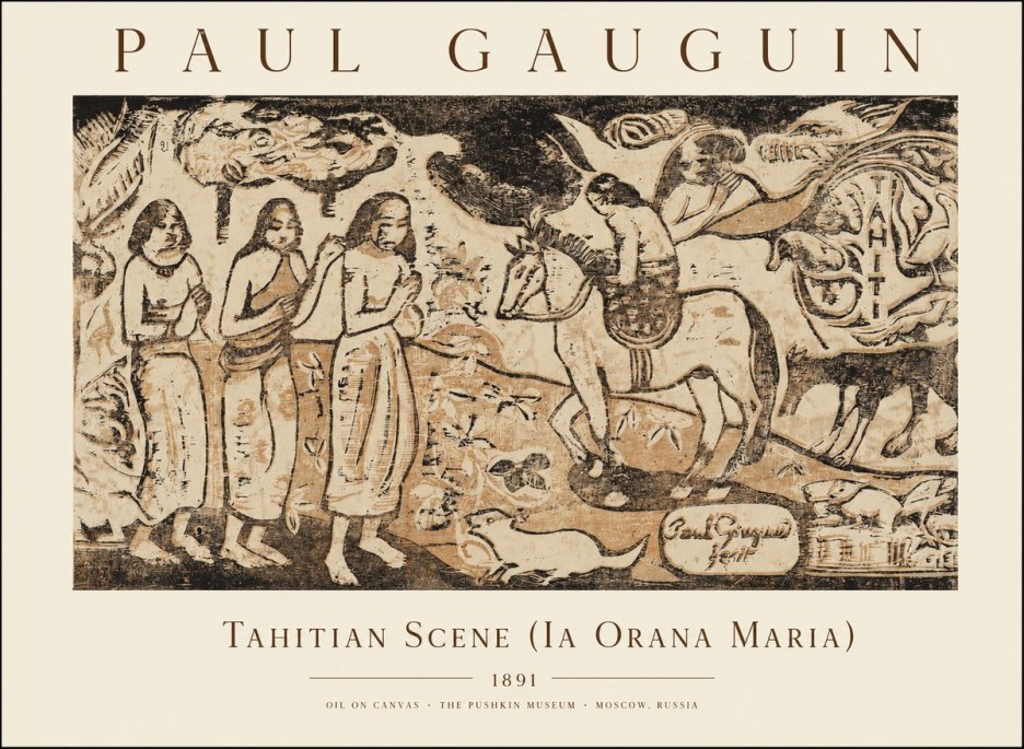 Paul Gauguin Tahitian Scene (Ia Orana Maria) No1 - Affiche