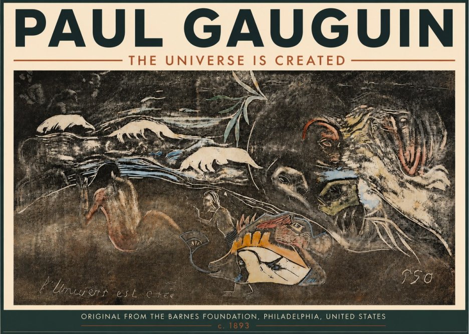 Paul Gauguin The Universe Is Created II No4 - Affiche