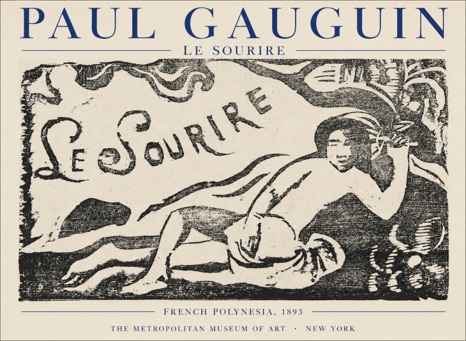 Paul Gauguin Le Sourire No1 - Affiche