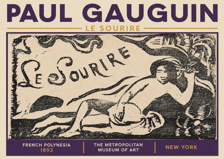 Paul Gauguin Le Sourire No3 - Affiche