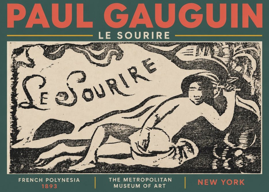 Paul Gauguin Le Sourire No4 - Affiche