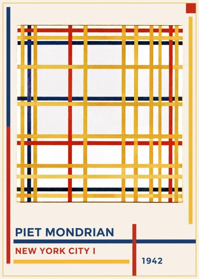 Piet Mondrian New York City I No1 - Affiche