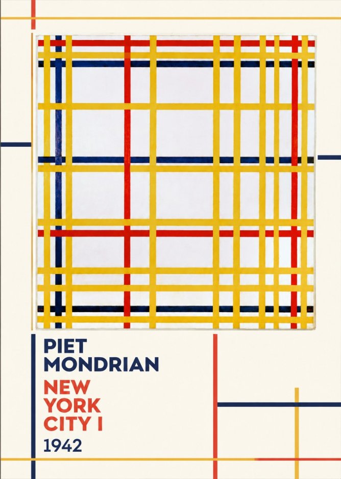 Piet Mondrian New York City I No2 - Affiche