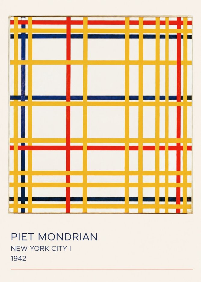Piet Mondrian New York City I No4 - Affiche