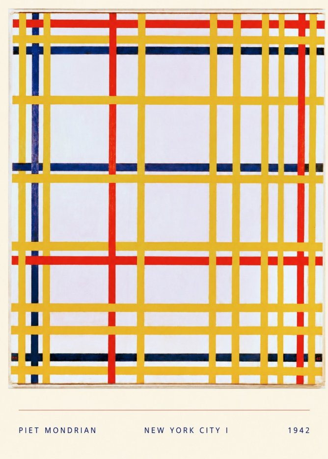 Piet Mondrian New York City I No5 - Affiche