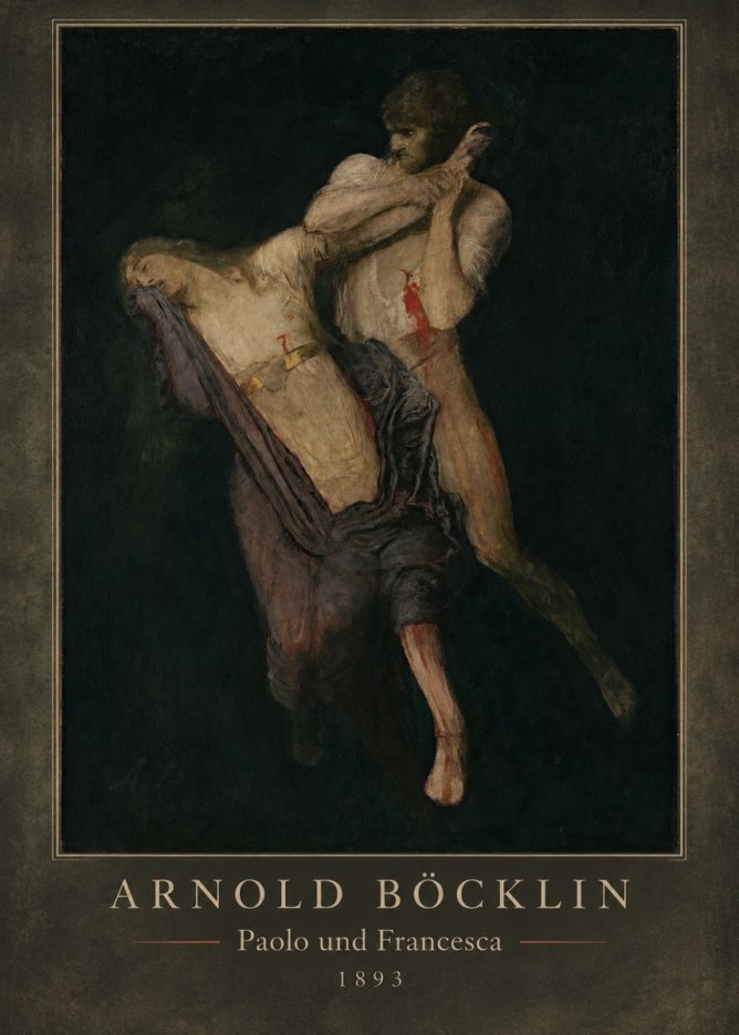 Arnold Böcklin Paolo Und Francesca No1 - Affiche