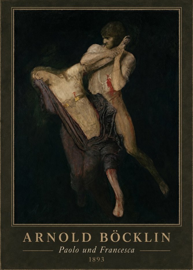 Arnold Böcklin Paolo Und Francesca No4 - Affiche