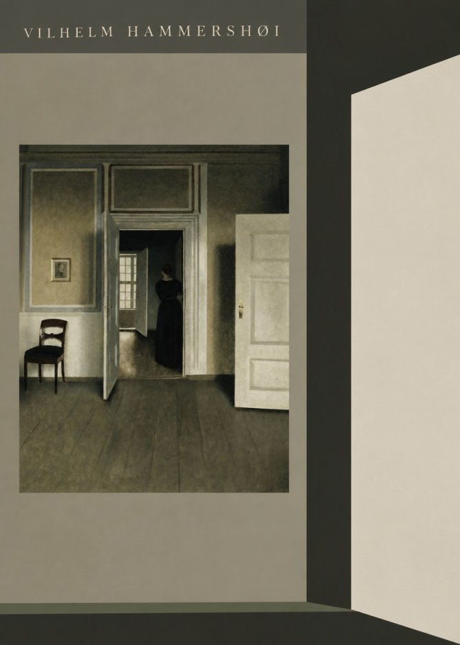 Vilhelm Hammershøi Interior with a Woman Seen from the Back No6 - Affiche