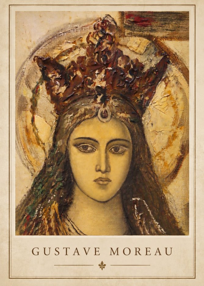 Gustave Moreau Head of a Woman with a Tiara No2 - Affiche