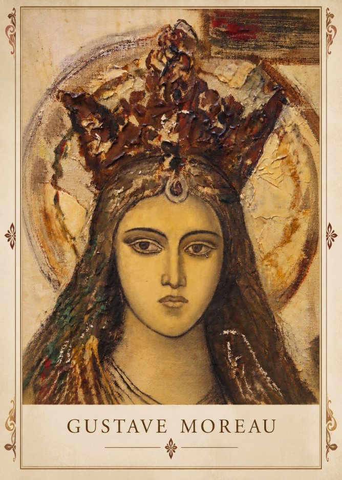 Gustave Moreau Head of a Woman with a Tiara No4 - Affiche