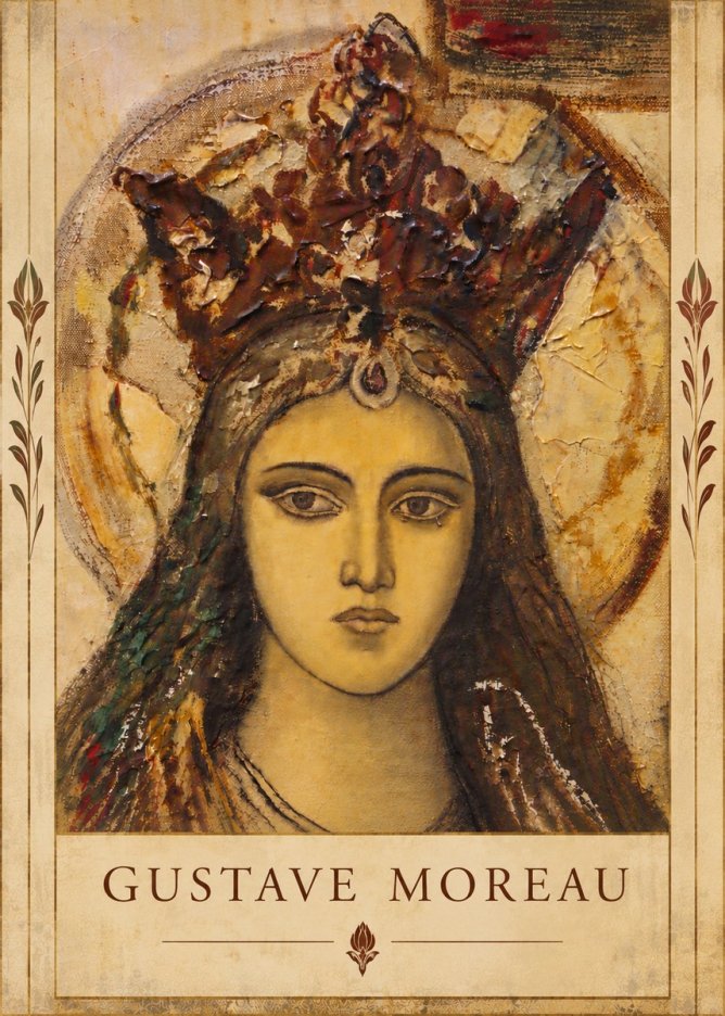 Gustave Moreau Head of a Woman with a Tiara No6 - Affiche