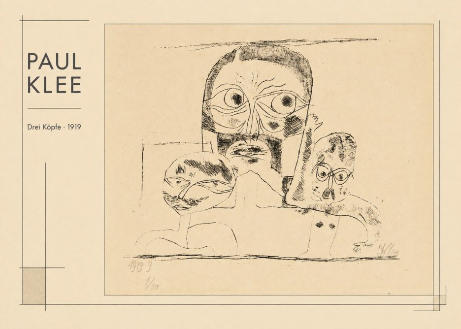 Paul Klee Drei Köpfe No1 - Affiche