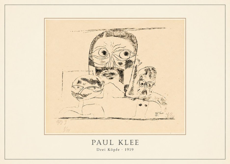 Paul Klee Drei Köpfe No3 - Affiche