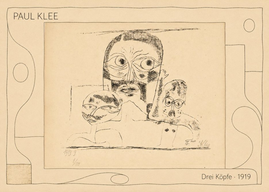 Paul Klee Drei Köpfe No5 - Affiche