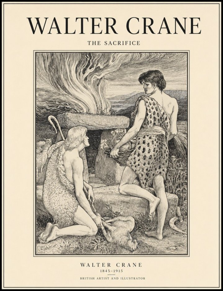 Walter Crane The Sacrifice No1 - Affiche