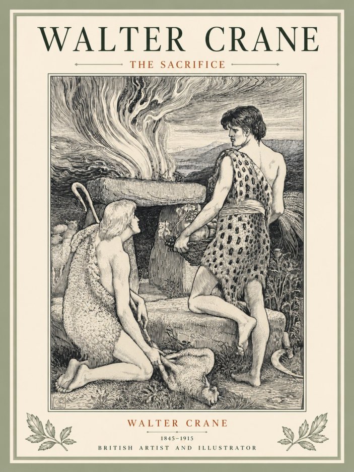 Walter Crane The Sacrifice No5 - Affiche