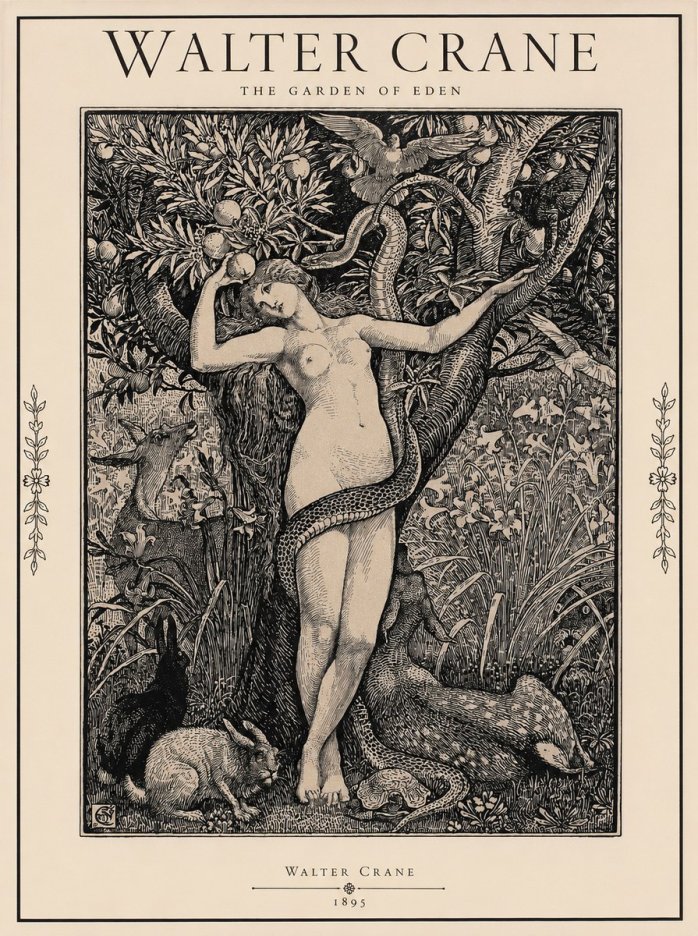 Walter Crane The Garden of Eden No1 - Affiche