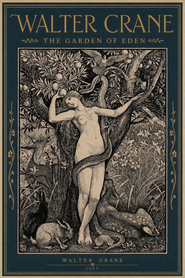 Walter Crane The Garden of Eden No4 - Affiche