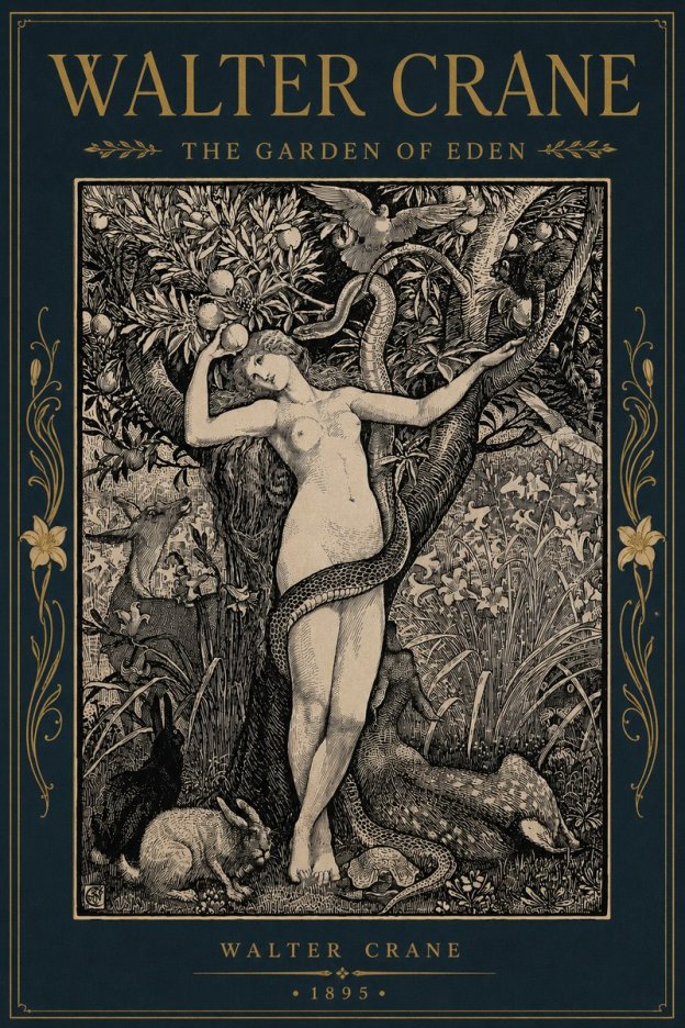 Walter Crane The Garden of Eden No6 - Affiche