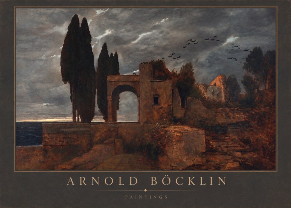 Arnold Böcklin Villa by the Sea I No2 - Affiche