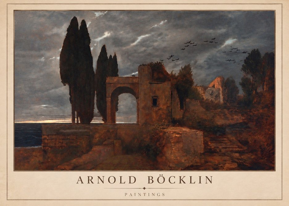Arnold Böcklin Villa by the Sea I No3 - Affiche