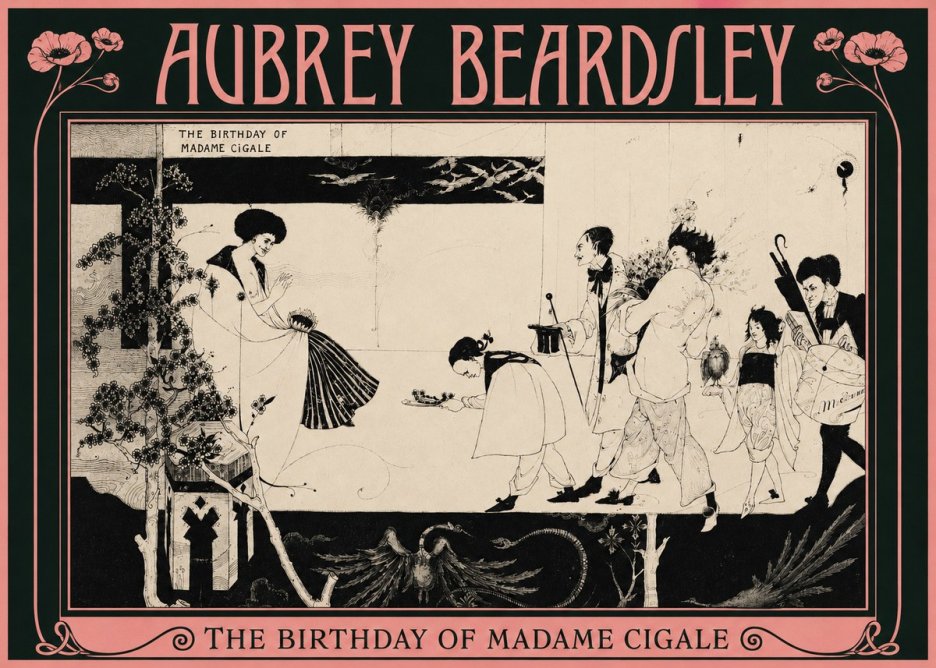 Aubrey Beardsley The Birthday of Madame Cigale No2 - Affiche