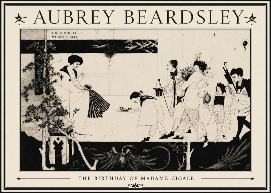 Aubrey Beardsley The Birthday of Madame Cigale No5 - Affiche