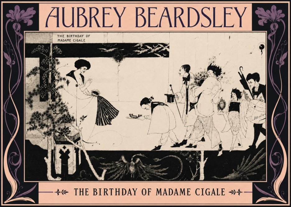 Aubrey Beardsley The Birthday of Madame Cigale No6 - Affiche