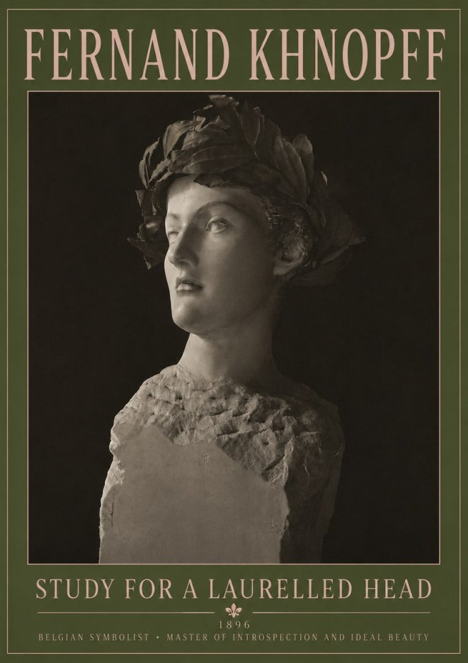 Fernand Khnopff Study for a Laurelled Head No5 - Affiche