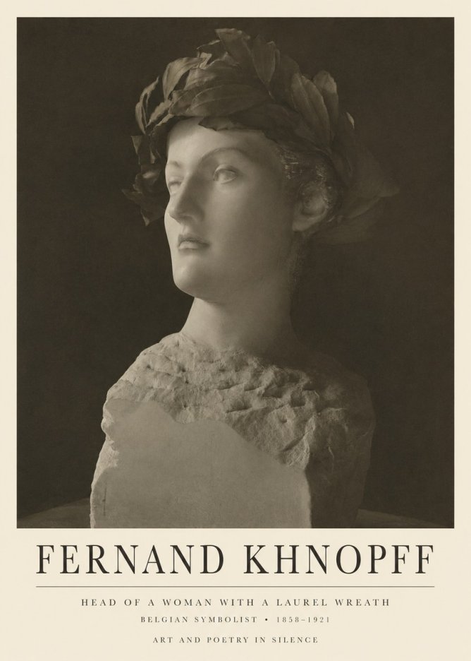 Fernand Khnopff Study for a Laurelled Head No6 - Affiche