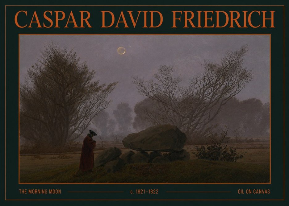 Caspar David Friedrich The Morning Moon No4 - Affiche