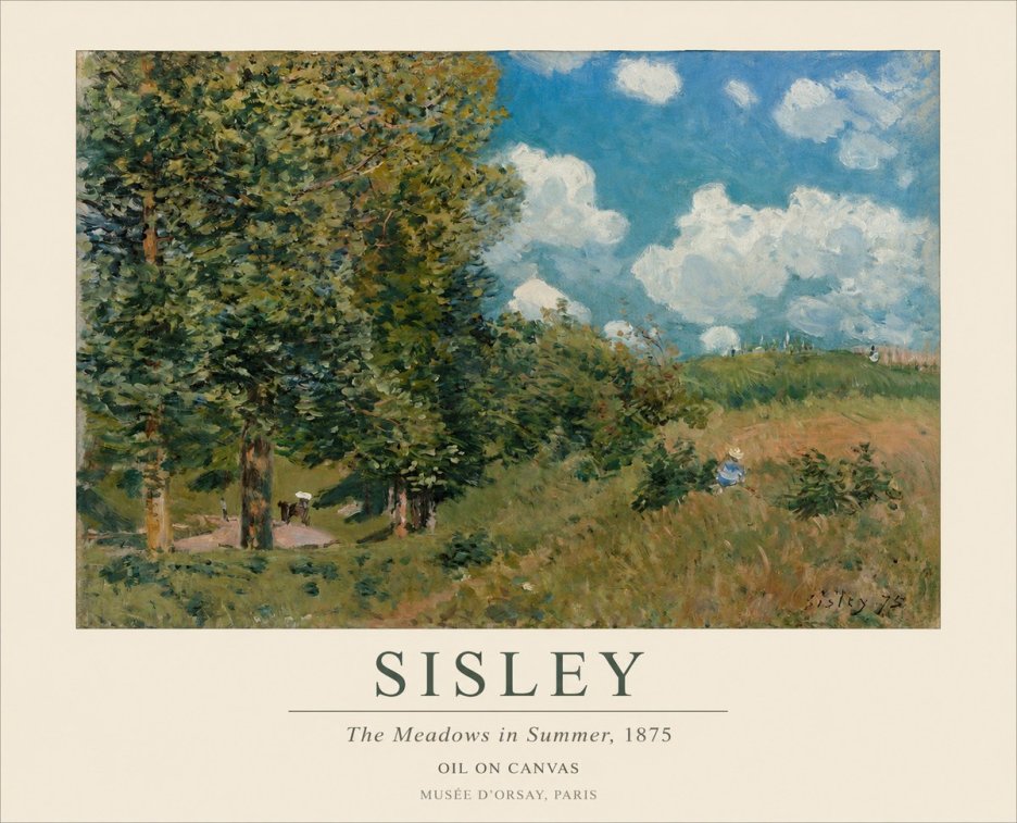 Sisley The Meadows in Summer, 1875 No1 - Affiche