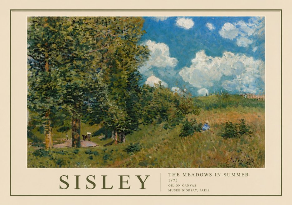 Sisley The Meadows in Summer, 1875 No6 - Affiche