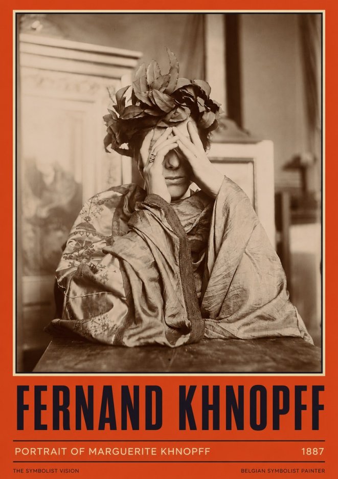 Fernand Khnopff Portrait of Marguerite Khnopff No2 - Affiche