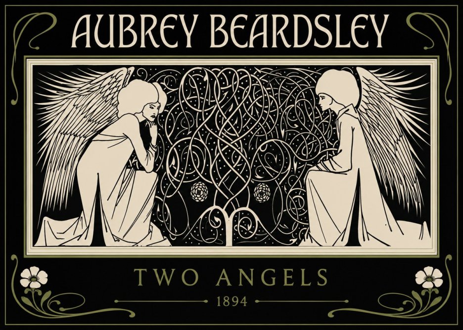 Aubrey Beardsley Two Angels No3 - Affiche